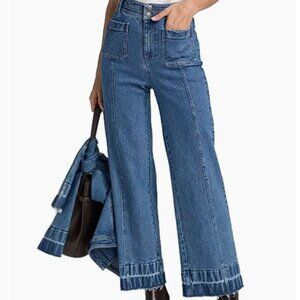 Cinq a Sept Dorothea Wide Leg Jeans in Saphire - sz 14 NWT